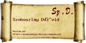 Szoboszlay Dávid névjegykártya