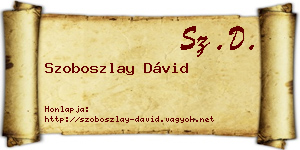 Szoboszlay Dávid névjegykártya